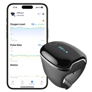 Wellue O2Ring-S Oxygen Monitor with Vibration Reminder, Bluetooth Pulse Oximeter Tracks SPO2 and Pul
