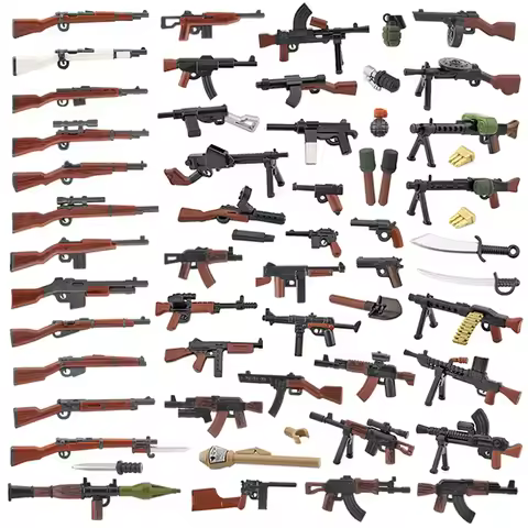 WW2 Military Building Blocks Adults Children Gifts Solider Figures Toys Weapons Guns Equipments Acce