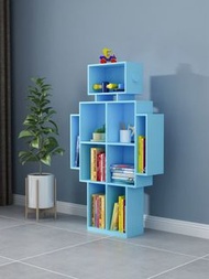 _鐵藝創意機器人落地兒童書架書櫃學校幼儿園圖書館讀書角卡通置物