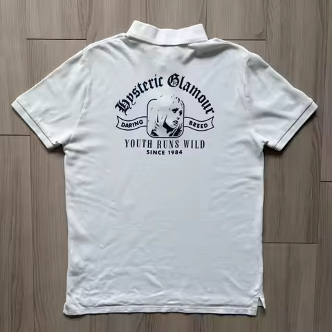 Hysteric Glamour Y2K Print Polo Shirt Men's Polo Summer Polo-shirts America Retro Street Minimalist 