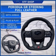LC300 GR Steering Perodua Full Leather Steering Wheel Full Set Airbag Vios Vellfire Alphard