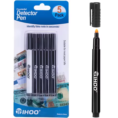 5 Pack Portable Counterfeit Money Detector Pens for USD EUR GBP Cash Currency Testing Fake Banknote 