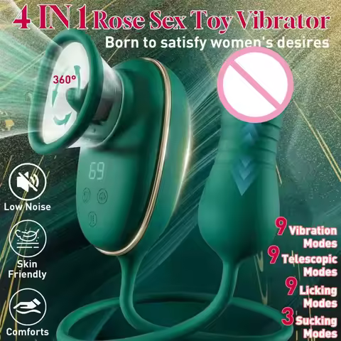 Adult Novelty Toys 4-in-1 Rose Vibrator Nipple, Clitoral, and G-Spot Stimulator Christmas Gift Suita