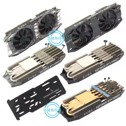 Custom Modified 6-Heat-Pipe GPU Cooler Heatsink with Backplate & Top/Bottom Fins for NVIDIA RTX 2080