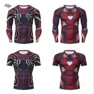 Men Gym Jogging Sportswear Tshirt Superhero Spiderman Iron Man Compression Tight T-Shirt Fitness Clo