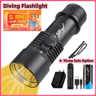 DV57 Diving flashlight XHP70 LED yellow light diving torch light water scuba diving flashlight under