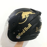 Helm Half Face Dewasa GHM Revo Redbull Double Visor SNI Terlaris Termurah