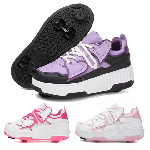 Kids 4 Wheels Roller Skating Shoes Walking Shoes Detachable Wheels Roller Skate Shoes For Teenagers 