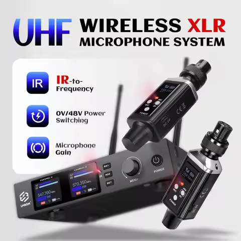 LMBGM TR6 Wireless Microphone System with Built-in Gain Adjustment 48V/0V One-Touch Switching for Dy