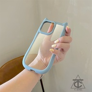 เคสโทรศัพท์ซิลิโคนหูแมวใสอะคริลิค for iPhone 13 14 15 Pro Max XR X XS เคสไอโฟน11 14Plus