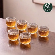 Set of 6 glass tea cups, set of 6 thick 100ml glass cups【AZ STORE】
