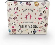 YULUENZE Cheerleading Gifts Cheerleader Makeup Bag Cheer Makeup Organizer Bag Travel Toiletry Pouch 