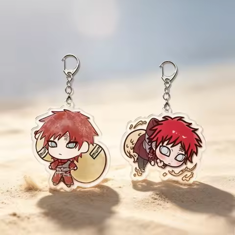 NARUTO Gaara Cartoon Cute Acrylic Keychain Personality 2D Student Backpack Pendant Accessories Anima