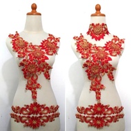 MERAH Dahlia Embroidery Lace Red Set