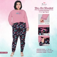 Baju Tidur One Set XXL PP Forever Sweet Set Piyama Wanita Jumbo Lengan Panjang WV-1036