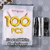 100pcs Zip pouch Frosted White Black Zip Wholesales