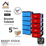 Alatstar 5 Tiers Plastic Drawer Laci Plastik Cloth Cabinet Almari Baju Storage Rack Organizer Buatan Malaysia