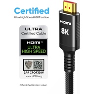 Hdmi 2.1 Cable10K 8K Ultra High Speed HDMI Cord, Support 4K@120Hz 8K@60Hz