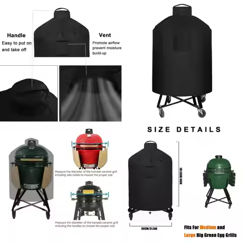 Outdoor BBQ Cover Size 48x35 Inches Constructed from 600D Fabric for Weather Includes Buckles Straps