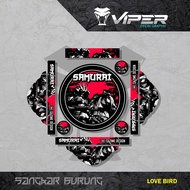 Stiker Tebok Motif SAMURAI SAZIME Decal Sangkar Burung Batman Lovebird Pleci Variasi