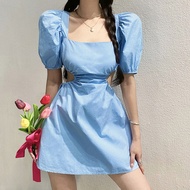 Ka5 Temperament Bubble Dress - Square Collar & Open Back