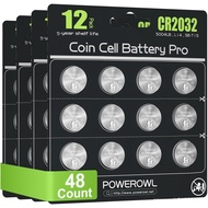 POWEROWL CR2032 Battery 48 Pack - CR2032 Lithium 3V Coin Battery Replacement for Apple Airtag Key Fo