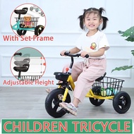 Kid Tricycle+storage frame, pedal tricycle, baby bicycle, balance bike, children's hand pushed tricycle 2-6 years old