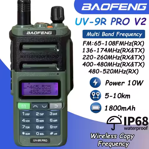 Baofeng Ip68 Walkie Talkie Uv-9R Pro V2 8W Uhf Vhf Fm Wireless zafesgrdgdfgrsdg Type-C Charging For 