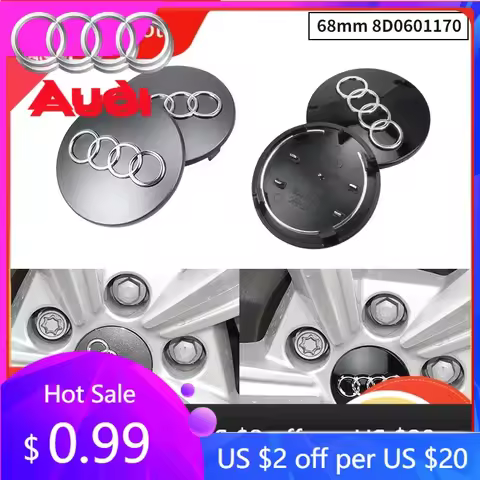Hub Caps Hot New For Audi 4Pcs 68mm Audi Car Wheel Center Hub Cap Covers Auto Rim Cover Emblem Badge