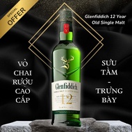 [BOX INCLUDED] Glenfiddich 12-year high-end wine bottle for collectible display, desk decor, room de