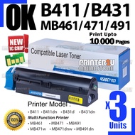 3x Compatible OK* B411 B431 Printer B411d B411dn B431d B431dn MB461 MB471 MB471dnw MB471w MB491 MB49