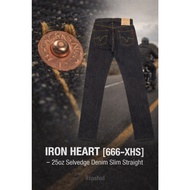 IRON HEART [666-XHS]  25oz Cellbitch Denim Slim Straight