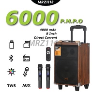 BAAB-BQ8 Professional Rechargeable & Plug-On Speaker Active 8inch Wooden Trolley Speaker With 2Pcs W