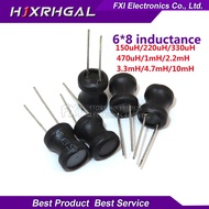 10pcs Unshielded Wirewound DIP power Inductor 0608(6*8mm)  220uH 470uH 1mH 2.2mH 3.3mH 4.7mH 10mH I-