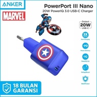 Anker Powerport III Nano 20W PD Captain America Original Anker A2633