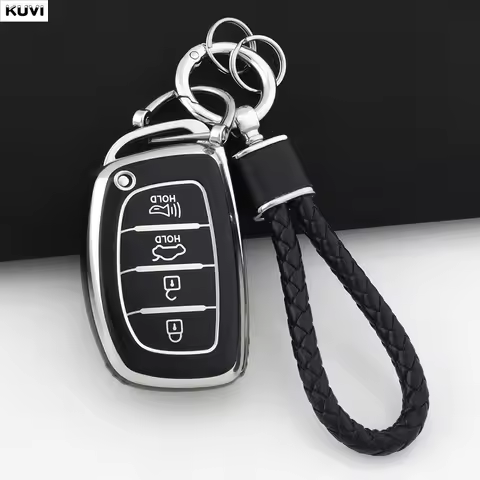 3 4 Button Soft TPU Car Smart Key Case Fob Keychain For Hyundai Tucson Santa Fe Rena Sonata Elantra 