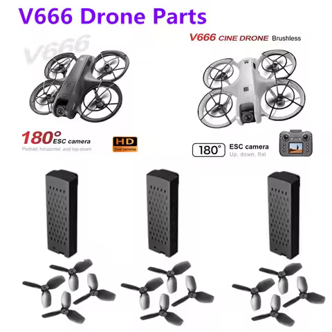 V666 Remote Control with Screen RC Drone Quadcopter Spare Parts 3.7V 1000MAH Battery Propeller USB f