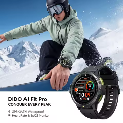 Dido AI Fit Pro GPS Smartwatch 1.46" AMOLED Display 24H Heart Rate Blood Oxygen Sleep Tracking IP68 