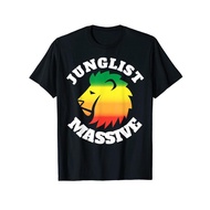 Men's Jungleist Massive Edm & Drum Bass Music T-Shirt - Milk Silk Retro Lion Graphic Tee, Soft Breat