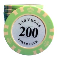 【SG Supplier】Las Vegas ABS $200 Poker Chip 14g Clay inlaid w iron Poker Chip Mahjong/Poker Chips Tex