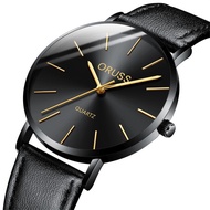 ORUSS Original Universal Belt Men's Leather Watch Simple Ultra-Thin Korean Version Casual Waterproof