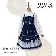 Blue lolita dress with Christmas motifs + puff sleeve blouse