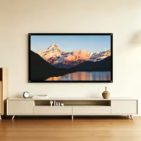 Projector Screen 4K Simple HD Projector Screen Outdoor Camping Movie Mobile Portable Folding Double 