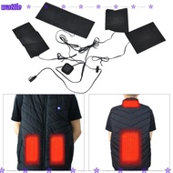WATTLE USB Electric Heated Jacket, 5V 2A 4 in1 Heating Pad, Durable 3 Gear Levels Washable Foldable 
