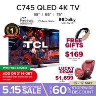 TCL C745 QLED 4K Google TV 55 65 75 85 98 inch | IMAX Enhanced | Dolby Vision IQ | Dolby Atmos | Onkyo | MEMC | 144 Hz VRR | Game Master | HDMI 2.1