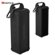 ColorCoral Silicone Case Compatible with Anker Soundcore 2 Portable Bluetooth Speaker, Protective Travel Case Cover with Handle and Carabiner for Anker Soundcore 2 Speaker (Black)