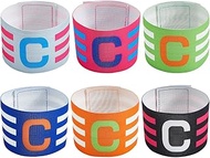 Pack of 6 6 Coloured Captain's Bandages for Football Stripes Colourful Letter C Baseball Basketball 