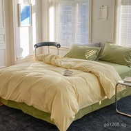 ins Four-piece Nordic Style Bedding Set with Fitted Sheet, All Cotton60Simple Dormitory Three-Piece 