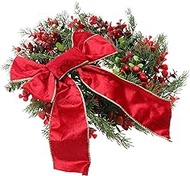 PRETYZOOM 1pc Christmas wreath winter wreath christmas window hanging wreath holiday wreath Garland Pendant xmas vine garland christmas garland Rattan Wreath Decor Gift polyester berry