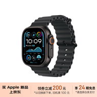 Apple/苹果 Watch Ultra 2 智能手表GPS+蜂窝款49 毫米黑色钛金属表壳黑色海洋表带MXDL3CH/B